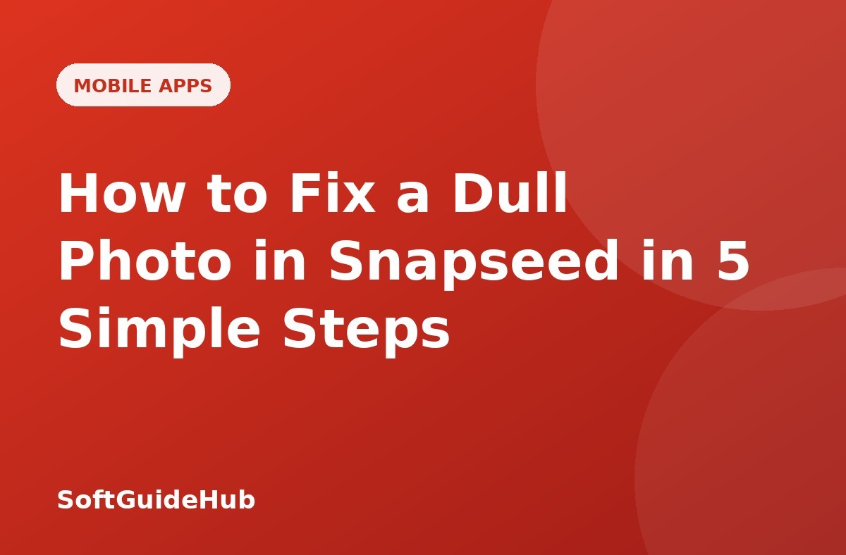 How to Fix a Dull Photo in Snapseed in 5 Simple Steps